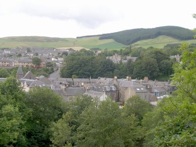 Galashiels overview from the ridge road.